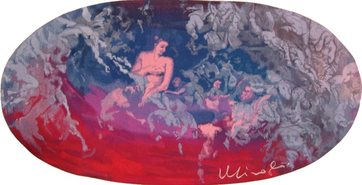 Valerio Miroglio: CRONACA OMAGGIO A RUBENS, cm.298x148, 1989, alto liccio